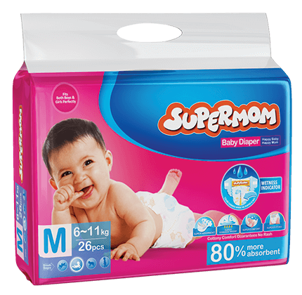 Supermom Baby Diaper M (6-11kg) 26 pads