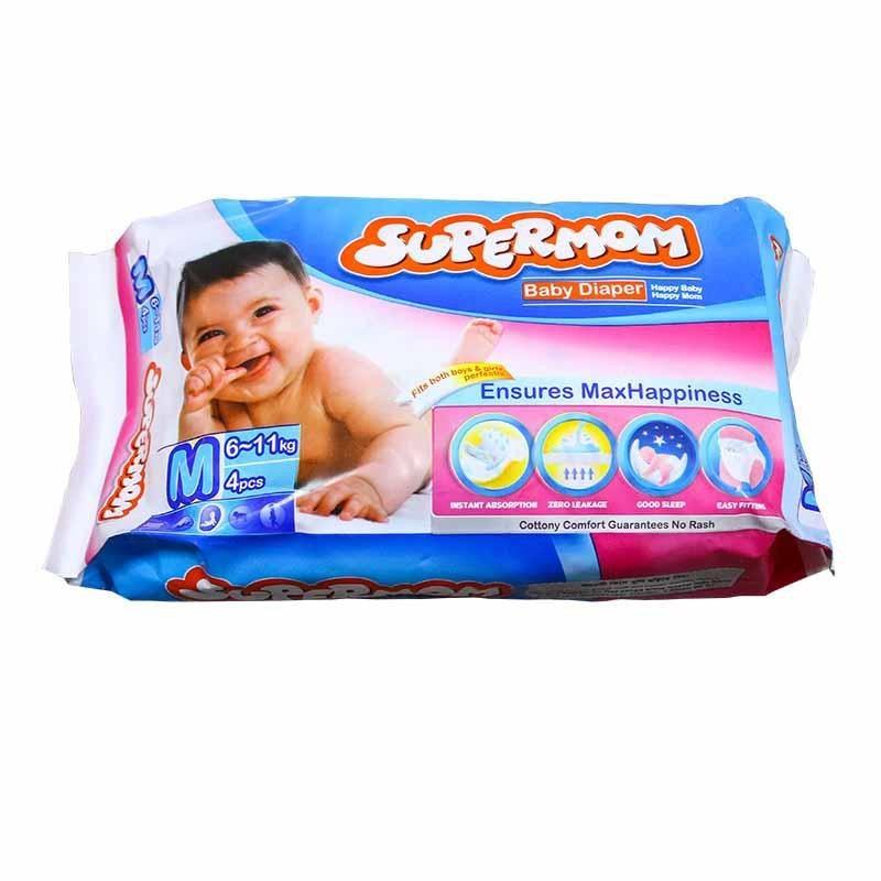 Supermom Baby Diaper Medium (6-11 kg) 4 pads